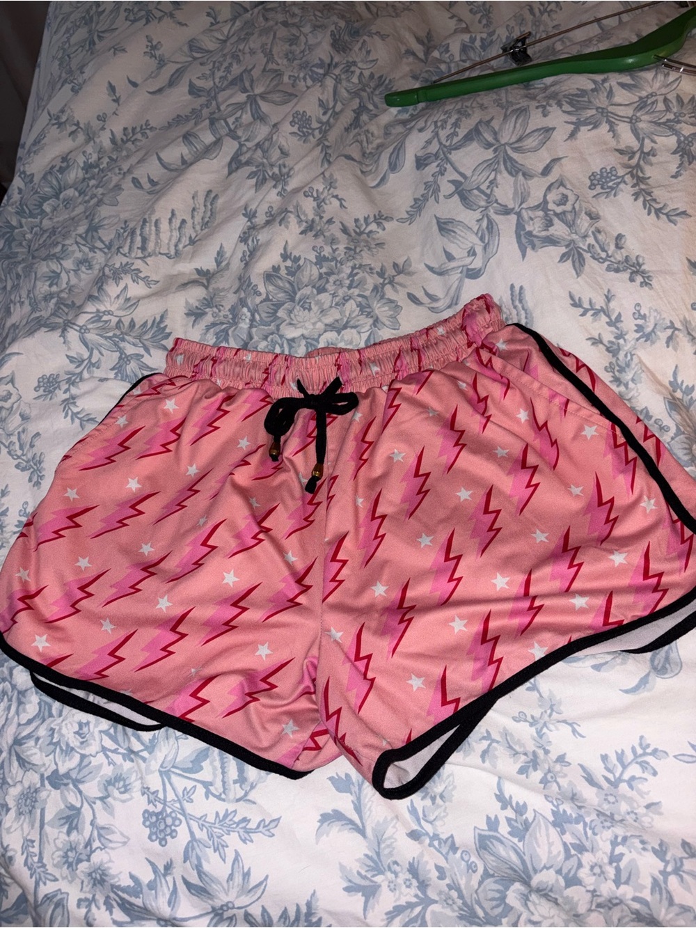 Pink Lightning Print Women’s Athletic Shorts